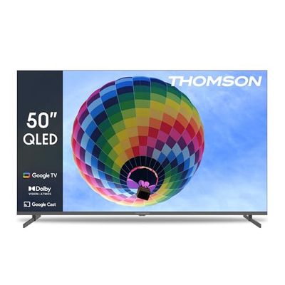THOMSON - 50 Tum (126cm) QLED - Google TV - WLAN, HDR, Triple Tuner, USB, HDMI, DVB-C-S2-T2, AV IN, CI+, A+ Panel - 50QG4S14-2025
