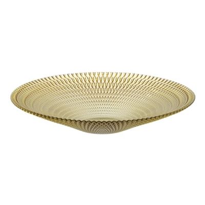BigBuy Home Yellow Glass Table Centre, 40 x 40 x 7 cm