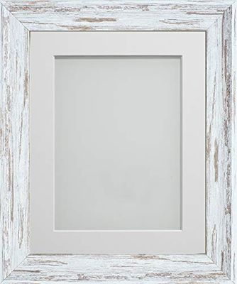 Frame Company Lynton Driftwood Photo Frame with White Mount, 20x16 for 16x12 inch, fitted with perspex