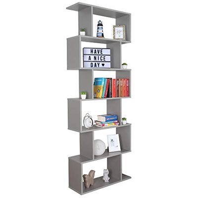 Boekenkasten 192 x 70 x 25 cm Staande plank grijs Ruimteverdeler β RICOO Boekenplank WM070-PL