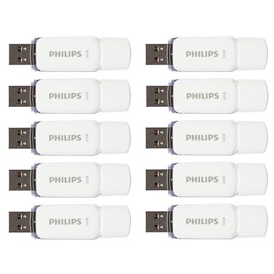 Philips Snow Édition High Speed clé USB 2.0 10x 32 Go pour PC, Ordinateur Portable, Stockage de données informatiques, Vitesse de Lecture jusqu'à 23 Mo/s