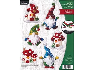 Bucilla Gnomi, feltro, decorazioni natalizie, set di 6