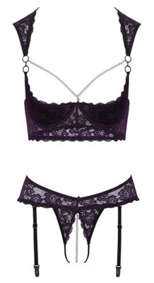 Cottelli Lingerie Women's Shelf Bra Set Purple 80B/M