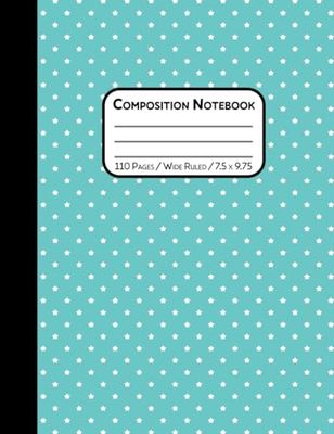 Composition Notebook Wide Ruled - Aqua Star Cover: Part of a Fun, Colorful Collection for School | Collect Them All |1-Subject for Notes, Projects & Daily Writing