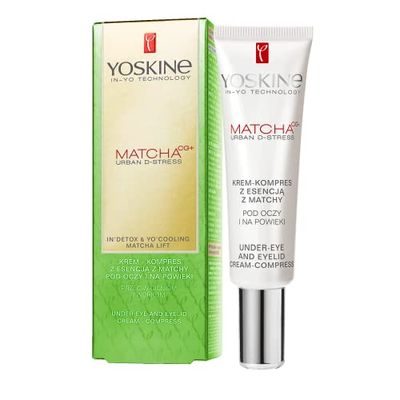 Yoskine Matcha Urban D-Stress Under-Eye and Eyelid Compresse à l'essence de matcha sous les yeux et sur les paupières, contour des yeux, crème hydratante