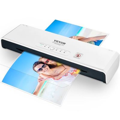 VEVOR Macchina Laminatrice per Documenti Foto Foglie Lunghezza 33cm, Plastificatrice Laminatrice a Caldo e Freddo a 4 Rulli, Macchinetta per Plastificatrice 3 mil Uso da Casa Scuola Ufficio Ristorante