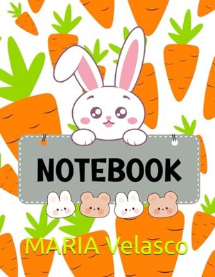 BUNNY NOTEBOOK: CUTE BUNNY LINED NOTEBOOK WITH 2025 CALENDAR