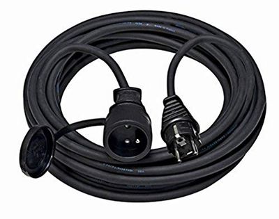 Brennenstuhl - Alargador de cable (Pro IP44, 16 A/230 V, H07RN-F 3G1,5), color negro, negro, 1169301