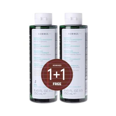 KORRES Cystine + Minerals Anti Hair-Loss Shampoo For Men 2 x 250ml Value Set (Worth £30)
