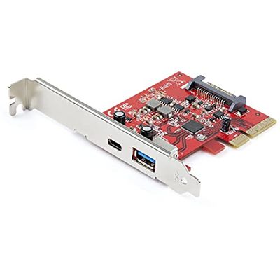 Startech 2-Port 10Gbps USB-A & USB-C PCIe Card - USB 3.1 Gen 2 PCI Express Type C/A Host Controller Card Adapter - USB 3.2 Gen 2x1 PCIe Expansion Add-On Card - Windows, macOS, Linux