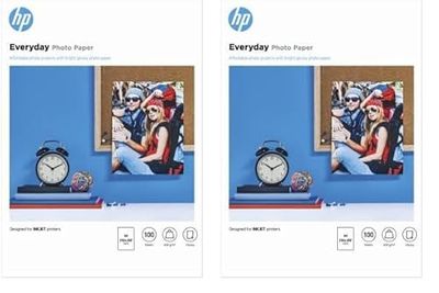 HP Q2510A, A4/210 x 297 mm, Everyday Glossy Photo Paper, 200 GSM, 100 Sheets, White (Pack of 2)
