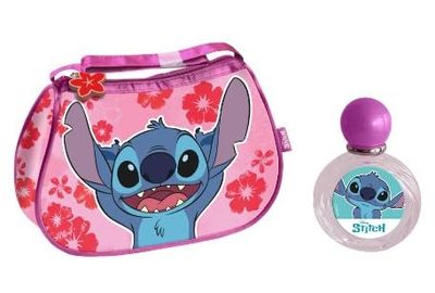 Disney Stitch Kids Fragrance Gift Set – Includes Natural Eau De Toilette Perfume Spray 50 ml & Travel Toiletry Bag, Long Lasting Scent & Durable Toiletry Bag, Best Gift for Any Occasion & Everyday Use
