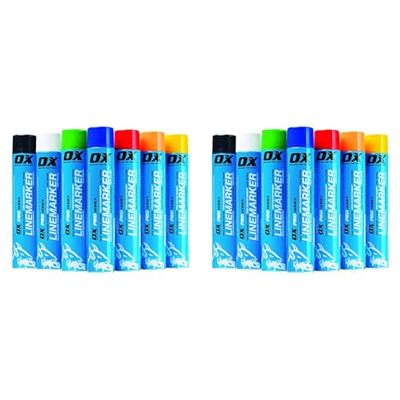OX 750ML Permanent Line Marker Spray, Yellow (Pack of 2)