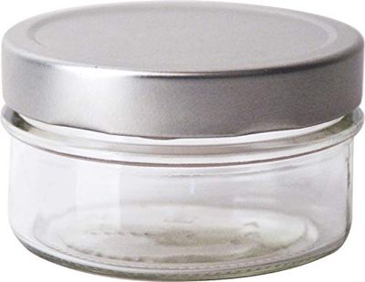 Tarro de cristal (6 unidades, 0,19 L), color plateado