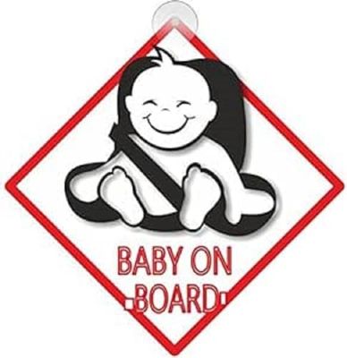 Quattroerre Adhésif Enfant à Bord et Ventouses, 13 x 13 cm