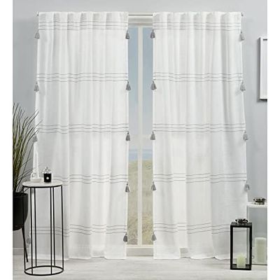 Exclusive Home Curtains Demi Light Filtering Hidden Tab Top Curtain Panel Pair, 54x96, Grey