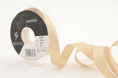 Berisfords 9165 Ruban métallisé Scintillant « Strass et Paillettes » 20 m x 15 mm, Doré