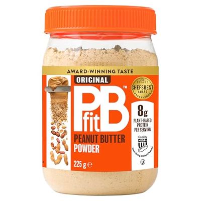 PBfit Peanut Butter Powder - 87% Less Fat, High Protein, Gluten Free Natural Nut Butter Spread - Powdered Peanut Butter from Real Roasted Pressed Peanuts - 225g