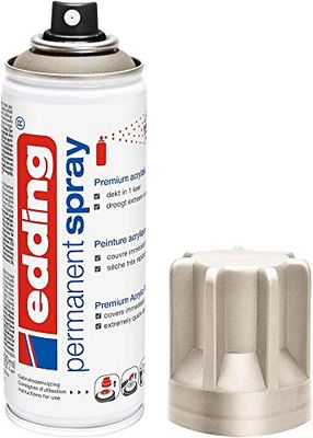 edding 5200 spray permanent - or champagne - 200 ml - peinture acrylique pour peindre ou décorer verre, métal, bois, céramique, plastique, toile - peinture acrylique en aérosol