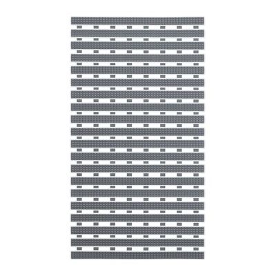 Relaxdays antislip douchemat, voor douche & badkuip, 69 x 38 cm, grote antislipmat met zuignappen, badkamer, grijs/wit