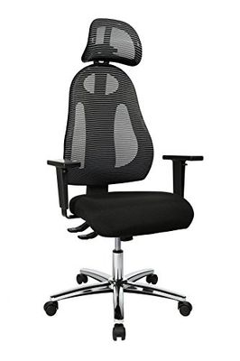 Topstar Free Art Chroom Bureaudraaistoel, Stoffen Bekleding, Zwart, 61 X 65 X 143 cm