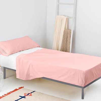 Basic Juego de sábanas 2 piezas 160x270 cm (Cama 80/90) Rosa palo