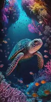Miracle Home. Toalla Microfibra Tortuga Coral, 100% Poliéster, 75 X 145 cm. 15557