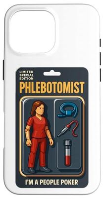 Sarcastic Phlebotomy Woman Phlebotomist Figure Collectors Case for iPhone 16 Pro Max