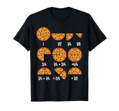Migliori idee regalo sarcastiche Pizza Shirt Maglietta Cucina Pizza Frazione Matematica Cibo Cucina Design Ridente Grigio Cenere S Unisex Bambini Ragazzo Manica Corta T-shirt Tutte le Stagioni