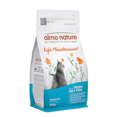 almo nature Holistic Adult Maintenance Alimento seco con Pescado graso Fresco y arroz para Gatos de Todas Las Razas - 400 g