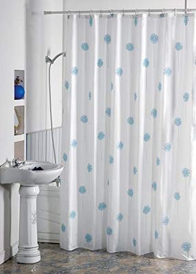 MSV 140110 Rideau de Douche Polyester + Plastique 180 x 200 x 0,1 cm - 12 anneaux inclus