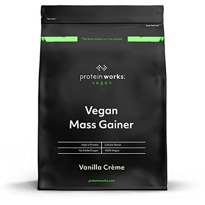 Protein Works - Gainer Vegan | 450 Calories par shake | Masse musculaire | Shake de protéines végétales | 16 Servings | Crème Vanillée | 2kg