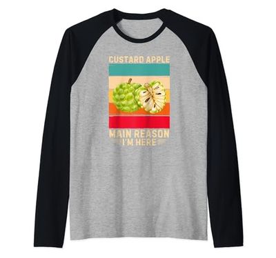 Retro Custard Apple Razón principal por la que estoy aquí Amante de la manzana natillas Camiseta Manga Raglan