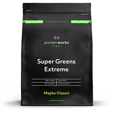 Super Greens Extreme Powder | Mandarine Orange | 20 légumes verts différents | Aide à protéger votre système immunitaire | Protein Works | 500g