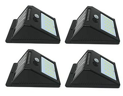 TEMPO DI SALDI 4 X Faro 20 Led Con Pannello Solare E Sensore Di Movimento Faretto Crepuscolare