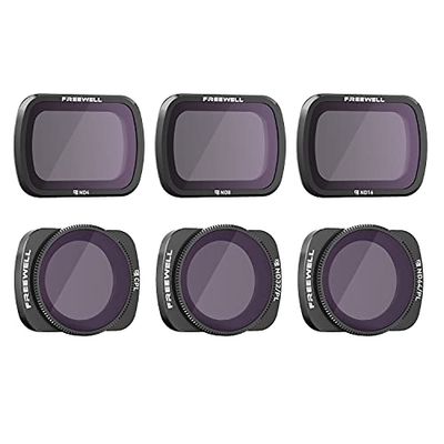 FREEWELL Budget Kit-Serie E-6Pack ND4, ND8, ND16, CPL, ND32/PL, ND64/PL Camera Lens Filter Kompatibel mit Osmo Pocket, Pocket 2, FW-OP-ESS, Osmo Pocket Budget Kit