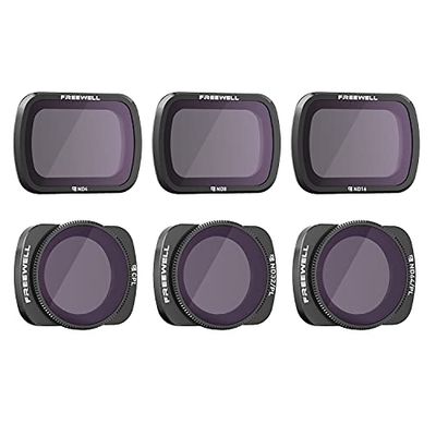 Freewell Budget Kit-E Series-6Pack ND4, ND8, ND16, CPL, ND32/PL, ND64/PL Lenti Obiettivi Fotografici Compatibile con Osmo Pocket, Pocket 2