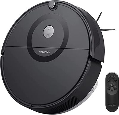 Roborock E5 Robot aspirante e lavante per tutti i pavimenti con telecomando e vocale,app (2500Pa, 200min di aria, 640ml polvere,180ml acqua, auto, Sistema di percorso del sensore giroscopio) Nero