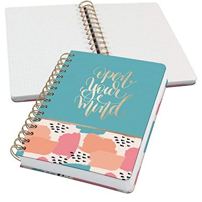 SIGEL JN611 Spiral notebook premium, A5, dotted, hardover, brush marks pattern, pastel/Green/Orange/Pink - Jolie