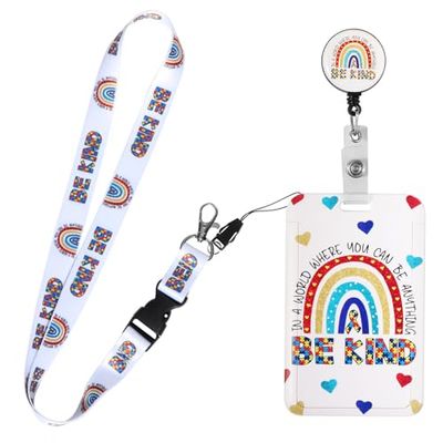 Vinabo Badge Holder Lanyard Neck Strap with Card Holder, Strap Neck with Swivel Lobster Clasp for ID Badge Holder, Office, Keys, Mobile Phone, Bus Card
