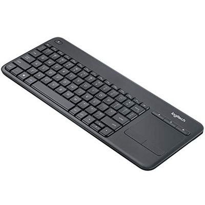 Logitech K400 Plus Wireless Touch TV Keyboard With Easy Media Control and Built-in Touchpad, QWERTY US International Layout - Black
