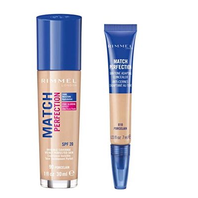 Rimmel Match Perfection Foundation + Concealer in Porcelain (Colour Matched by Manufacturer)