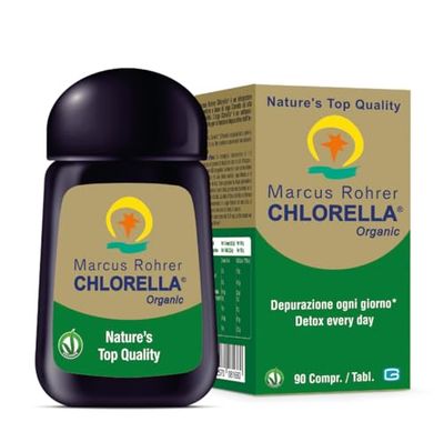 Marcus Rohrer Chlorella Organic, Integratore Alimentare a Base di Alga Clorella, Depurazione, Detox, Detossificante, Antiossidante, 90 Compresse, Vegan