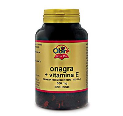 Obire | Perlas de Aceite de Onagra 500 mg | 220 Perlas | Contribuye a Aliviar los Síntomas Menstruales | Bienestar Femenino | 10% GLA | Omega 3-6-9 | Vitamina E