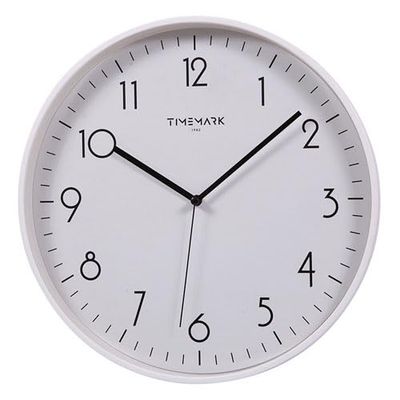 VoltShine Reloj de Pared con Marco Blanco, diseño Minimalista, fácil Lectura, Ideal para decoración y organización de Espacios.