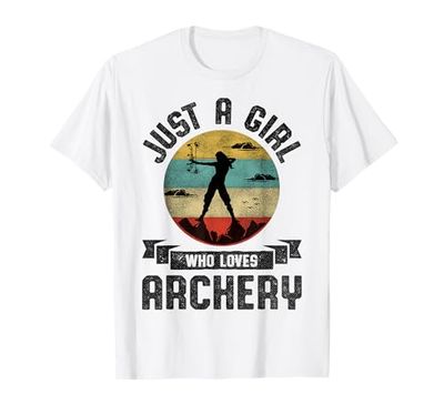 Just A Girl Who Loves Archer, arco retrò vintage da donna Maglietta