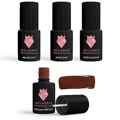 Influence Premium gellac Lucidante per unghie con glitter e pastello opaco BRILLIANTBROWNSERIE