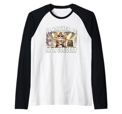 Hardrock Gnomes For Women And Men Id Rather Be At A Concert Maglia con Maniche Raglan