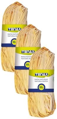 TENAX Raphia Naturel 50 g, Ligature pour Plantes et Jardinage, Ficelle pour Artisanat, Bricolage, Décoration et Ligature Bouquets Floraux et Paquets-Cadeaux (Lot de 3)