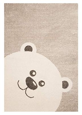 Zala Living Teddy Bear Toby Niños de/spielteppich, Polipropileno, Color Crema Beige, 170 x 120 x 1.7 cm